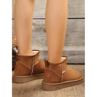 Botas de nieve de lana de oveja auténtica para hombres y mujeres, zapatos cálidos con plataforma Bo Cut, botas cortas de cuero para invierno, nuevas en 2023 - details 21