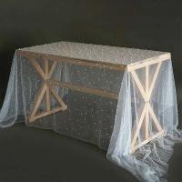 Elegante mantel de gasa perlada, decoración lujosa para recepciones de bodas, despedidas de soltero, perfecto para mesas de postre - details 0