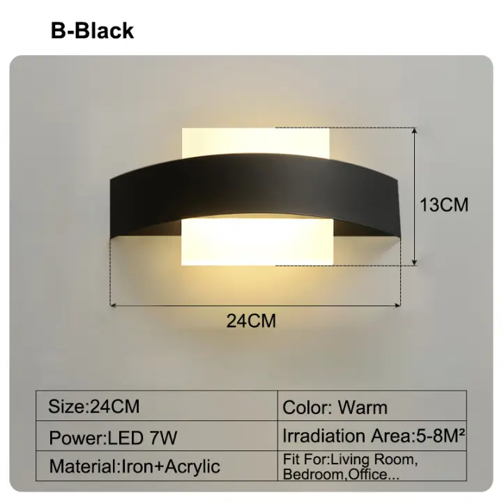TOMAXIN Lámpara de pared LED de 24 cm lámpara de noche simple lámpara de pasillo sala de estar dormitorio tres colores - 1