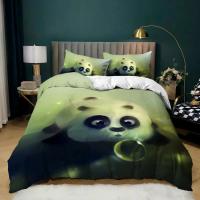 Juego de cama con estampado de Panda para niños y niñas, funda de edredón con fundas de almohada, color blanco y negro, tamaño Queen - details 13