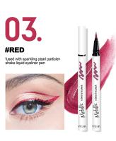 HANDAIYAN Delineador de ojos líquido brillante nacarado de color, pigmento de sombra de ojos metálico, cejas, resistente al agua, arte de labios para fiesta - details 6