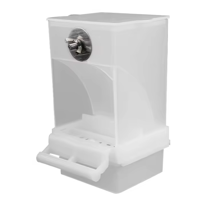 Comederos blancos para pájaros, Alimentador automático para loros, bebedero, contenedor de alimentos para semillas, jaula para periquitos pequeños y medianos - 1