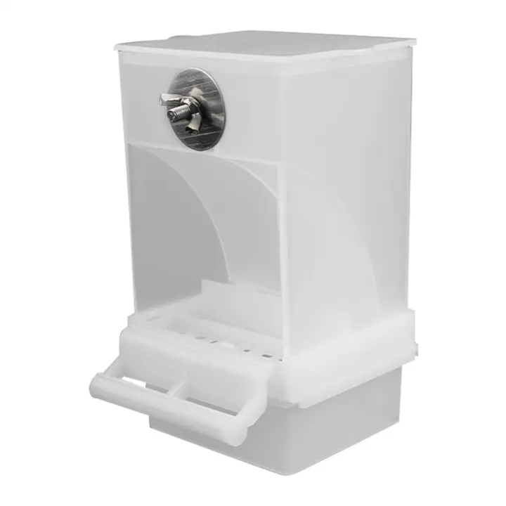 Comederos blancos para pájaros, Alimentador automático para loros, bebedero, contenedor de alimentos para semillas, jaula para periquitos pequeños y medianos - 1