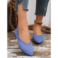 Nuevos Zapatos planos con punta puntiaguda para oficina, barco, Color sólido, tejidos, sin cordones, zapatillas De Ballet informales, mocasines para Mujer, Zapatos De Mujer - details 33