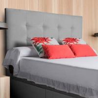 Cabecero tapizado acolchado para dormitorio, modelo Tablet largo en tela antimanchas gris antracita y medidas 151 x 125 cm para camas de 135 o 150 cm. - details 65