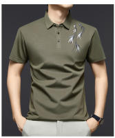 Polo bordado de nuevo estilo, camiseta con cuello y manga corta, con bordado de bambú como base para hombres chinos - details 1