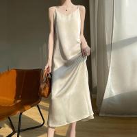 Nuevo vestido de tirantes de seda de morera antiarrugas para mujer, novedad de verano 2025, falda larga holgada. - details 3