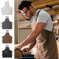 Delantal de carpintería para hombres, mandil de lona gruesa, impermeable, resistente a las manchas con bolsillos, delantal de cocina, delantal de trabajo de pintura - details 0
