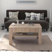Mesa de centro, mesa central, mesa de sofá, madera ecológica, diseño moderno, estilo nórdico, medidas: 92,2 x 65 cm - details 11