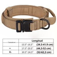 Collar táctico para perros, accesorio de nailon ajustable para entrenamiento de perros con asa de control y hebilla resistente para perros - details 5