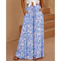 Pantalones bohemios de pierna ancha para mujer, cintura alta, sueltos, manga ancha, estilo veraniego - details 4