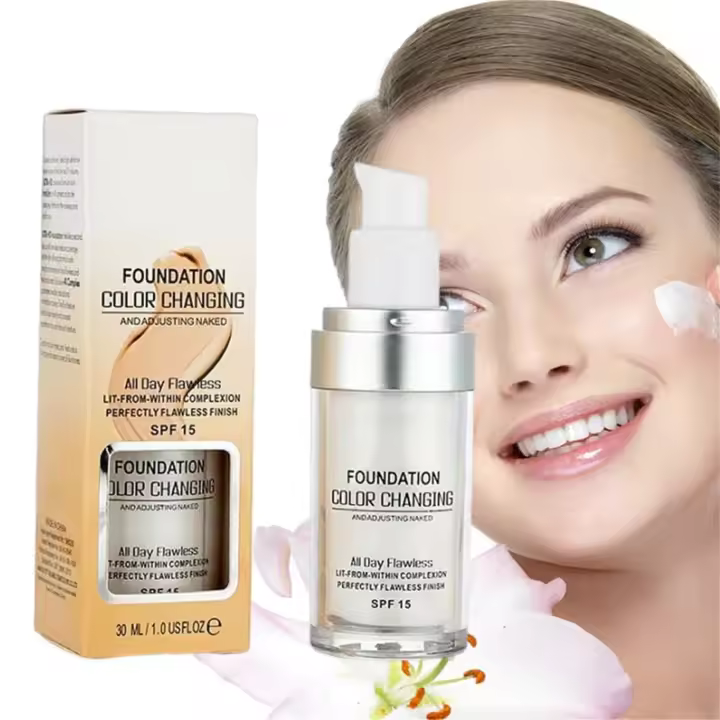 Base para piel madura que cambia de Color, base terminante, hidratante, resistente al agua, ligera, base de larga duración, regalo de 15 30ml - 1