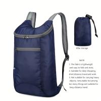 Bolsa Plegable para Viajes al Aire Libre, Paquete de Color Beige Claro Almacenable, Mochila Pequeña Portátil y Multifuncional Ultraligera - details 17
