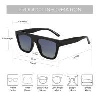 Gafas De Sol Polarizadas ZENOTTIC Sencillas Y Fashion Acrílicas Neutras Rectangulares Para Mujer Y Hombre Viajes Al Aire Libre - details 2