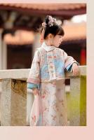 Disfraz antiguo para niños, ropa a cuadros, corte de la dinastía Qing, conjunto de cheongsam de dos piezas de estilo chino para niñas de primavera - details 1