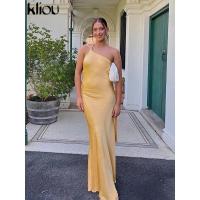 Vestido Largo de Seda para Mujer Elegante, Sin Mangas, Espalda Descubierta, Hombros Descubiertos - details 17