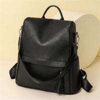 Mochila antirrobo de cuero para mujer, morral de viaje de alta calidad, Color sólido, A la moda, para adolescentes, 2024 - details 4