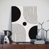 DHROOM Pósters Geométricos Nórdicos Abstractos Arte de Pared de Línea Boho Blanco-Negro en Lienzo Moderno para Decoración de Sala de Estar - details 6