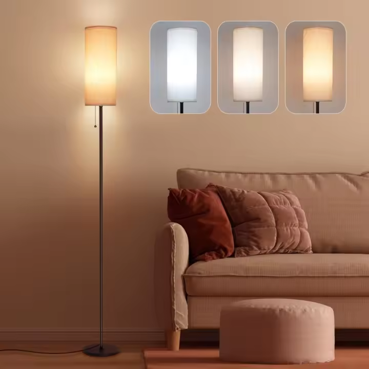 T Lámpara de Pie LED para Salón, Lámpara de pie moderna con 3 temperaturas de color, luz de lectura se puede utilizar en la sala de estar, la oficina, el dormitorio, retro - 1