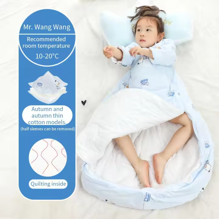MOV-Saco de dormir de franela gruesa para niños, pelele infantil antipatadas, saco de dormir para bebés, Otoño e Invierno - 1