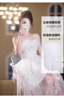Vestido de Noche Blanco de Pluma de Hada Lujo Ligero Francés para Mujeres - details 0
