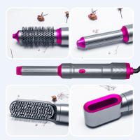 Peine de aire caliente multifuncional 5 en 1, peine de peinado en rollo recto, rizador, peine de peinado de doble propósito, secador de pelo eléctrico - details 4