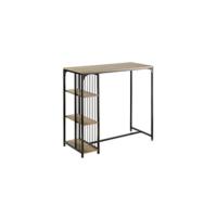 Mesa Barra Bar Mesa Alta de Comedor con 1 Cajón y 3 Estantes Blanco Altura 90cm ES - details 11