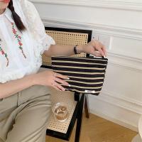 Bolsa de maquillaje a rayas de lona, ​​bolsa de lápiz labial de gran capacidad, bolsa de cosméticos, organizador de artículos de tocador, bolsa de almacenamiento, reorganización - details 3