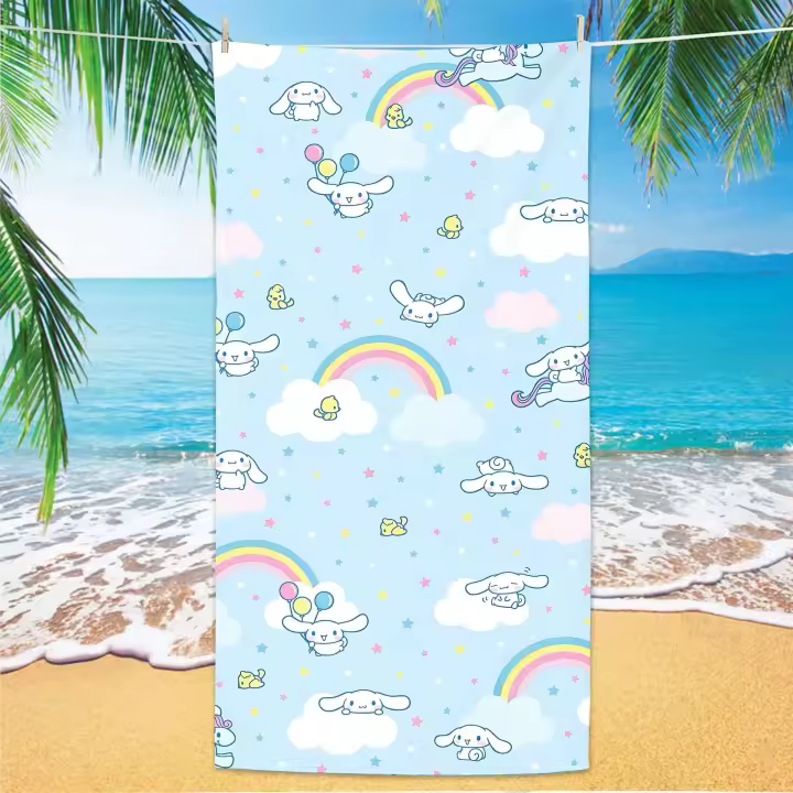 Para el hogar Cinnamorol toallas de playa Sauna turbante deportivo para secar el cabello Toalla de baño grande accesorios de baño - 1