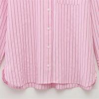 Camisa de manga larga a rayas holgada y cómoda 2025 con solapa informal versátil, nueva moda femenina de verano - details 4
