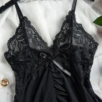 Tirantes de tul exquisitos para mujer, ropa interior de encaje con cuello en V, conjunto de vestido de Tanga semitransparente, camisones de lencería para mujer - details 11