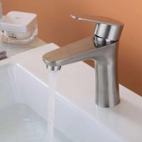 Grifo monomando para lavabo de cocina, grifo monomando para lavabo de acero inoxidable, agua fría, para baño - details 5
