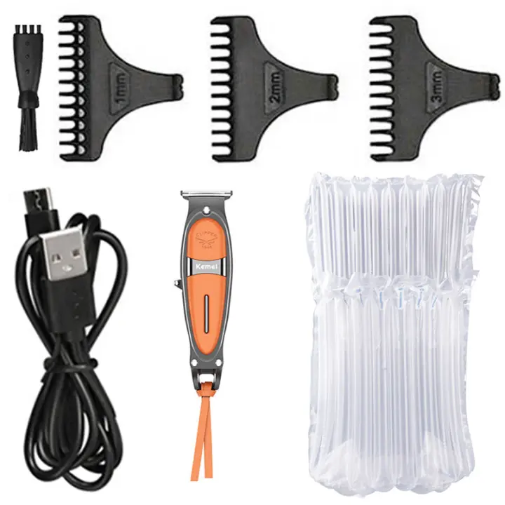 Kemei-cortadora de pelo eléctrica para hombres, máquina de corte de pelo de metal, recargable, potente, Original - 1