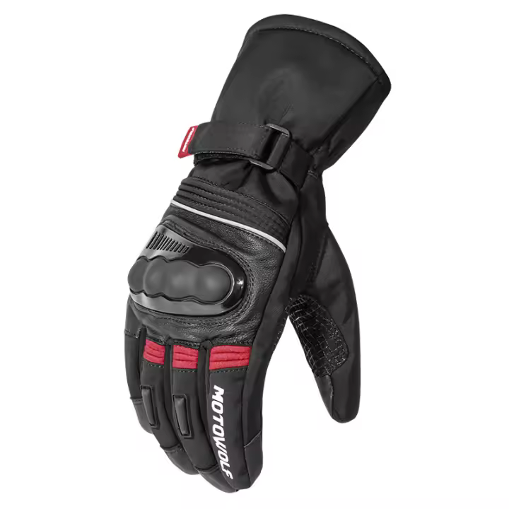 Guantes reflectantes para motocicleta, manoplas cálidas, impermeables, resistentes al viento, táctiles, para Invierno - 1