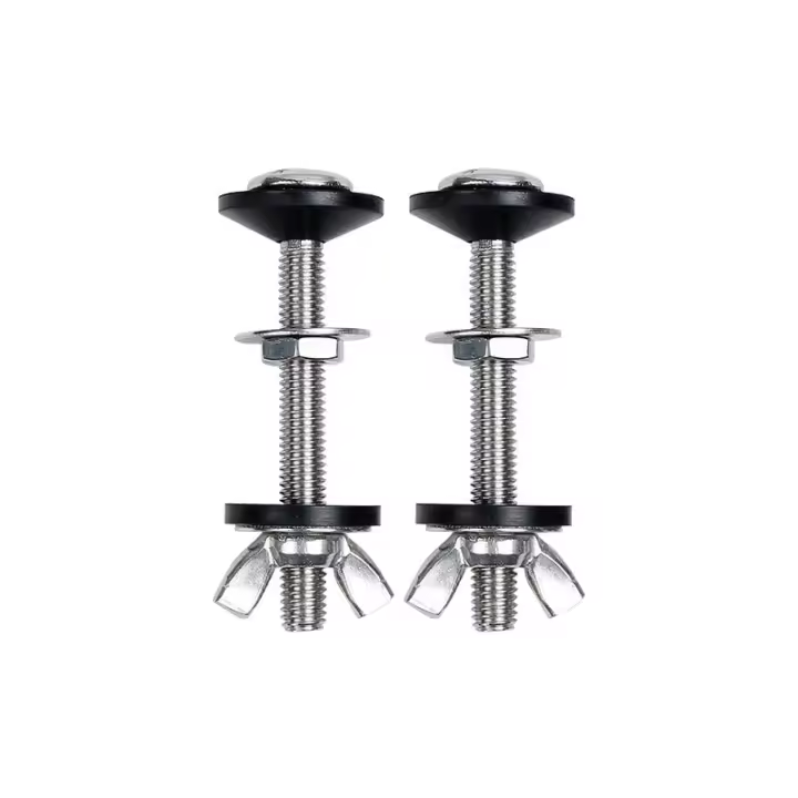 Tornillos y sujetadores, Juego de 2 suruburi pentu limpiaparabrisas scaunul, Inox/ Cauciuc, 80mm, argintu/negro - 1