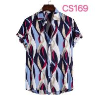 Camisa ajustada de manga corta para hombre, ropa informal con estampado grande, novedad de verano, 2021 - details 14