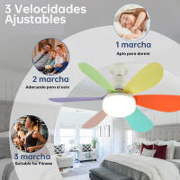 Con luz LED y control remoto, ventilador de techo silencioso de 52 cm/42 cm, 30 W/40 W, casquillo E27. - details 5