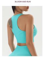 Sujetador de Yoga de Color sólido para mujer, Tops deportivos, medias de Fitness, ropa de entrenamiento de secado rápido absorbente de sudor, NAQIYAYABEI - details 11