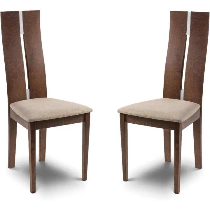 Juego de sillas de comedor Cayman, nogal - 1