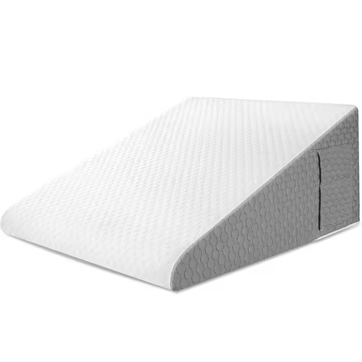 Almohada de cuña para dormir, reflujo ácido después de la cirugía, almohada elevada triangular para cabecera, dormitorio, oficina, espuma de capa de aire - 1