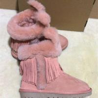 Nuevas botas de nieve cálidas con flecos de lana de cuero de invierno - details 2