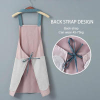 Delantal impermeable resistente al aceite con bolsillo, babero multiusos transpirable y reutilizable con cordones, accesorios de cocina - details 4
