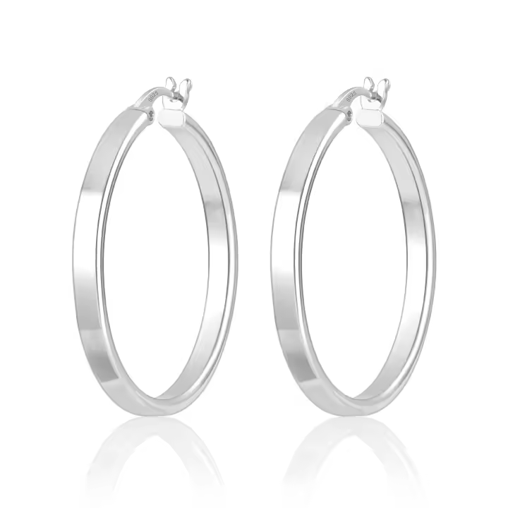 Pendientes Mujer Plata 925 Chapado en 14K Oro Rectangulares Geométricos Minimalistas - 1