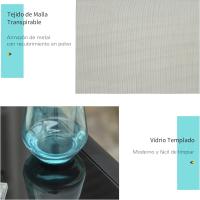 Tumbonas de jardín para exteriores con mesa auxiliar de vidrio templado, tumbonas con respaldo y reposabrazos para patio, piscina, terraza exterior, negro. - details 14