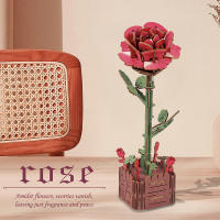 Bloques de construcción 3D Diy para niños, conjunto de madera, decoración de escritorio para el hogar, Kit de manualidades de flores, rompecabezas, plantas en macetas, flores, juguetes de modelos - details 0