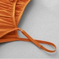 Vestido halter de color liso para mujer, vestidos informales holgados coreanos a la moda con temperamento elegante para viajes y vacaciones de verano - details 5