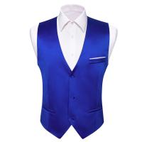 Chaleco de seda para hombre, 30 colores, liso, negro, azul, verde, rojo, Pik Gold Champain, chaleco ajustado de satén morado, Tops para hombre - details 56