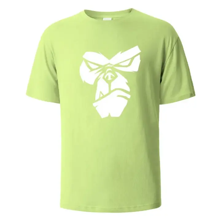Camiseta con estampado de gorila, ropa de verano para hombres y mujeres, 100% algodón, cuello redondo - 1