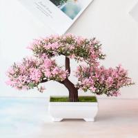 Bonsái de plantas artificiales, árbol pequeño, maceta, plantas falsas, flores, adornos en maceta para el hogar, mesa, Hotel, jardín, decoración de oficina - details 1