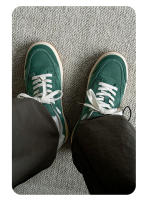Nuevos zapatos de lona de realce medio-top verde militar tendencia de moda retro zapatos de hombre. - details 7
